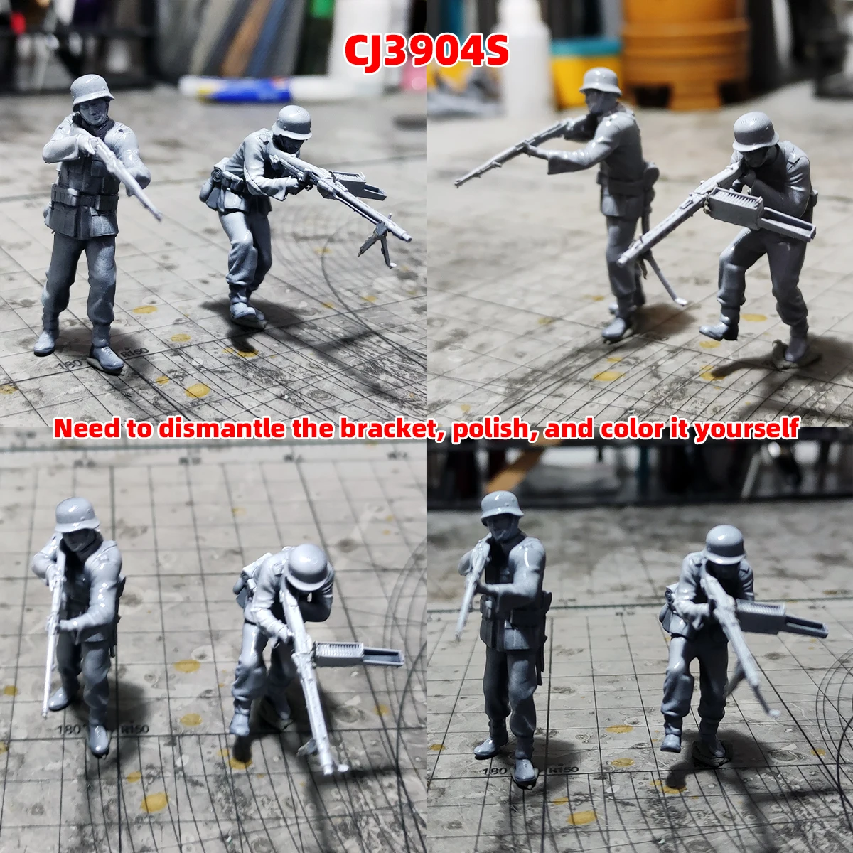 1/35 1/48 1/72 Maßstab Modellbausatz 3D Harz Miniatur-Soldatenfiguren US-Sturmtruppen Deutsche Verteidiger Unbemalt Unmontiert Diorama – Detail 3