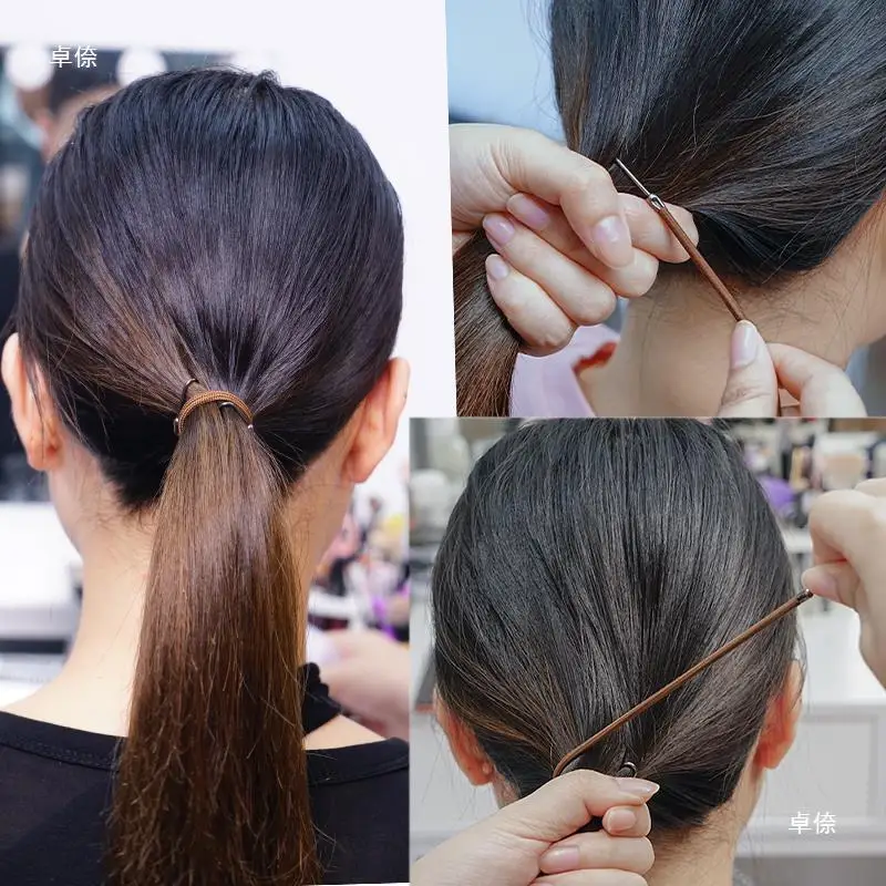 Fixo elástico penteado cabelo acessórios, Cabelo enrolado com gancho, Concurso Internacional de Dança, Dança Latina Estilo