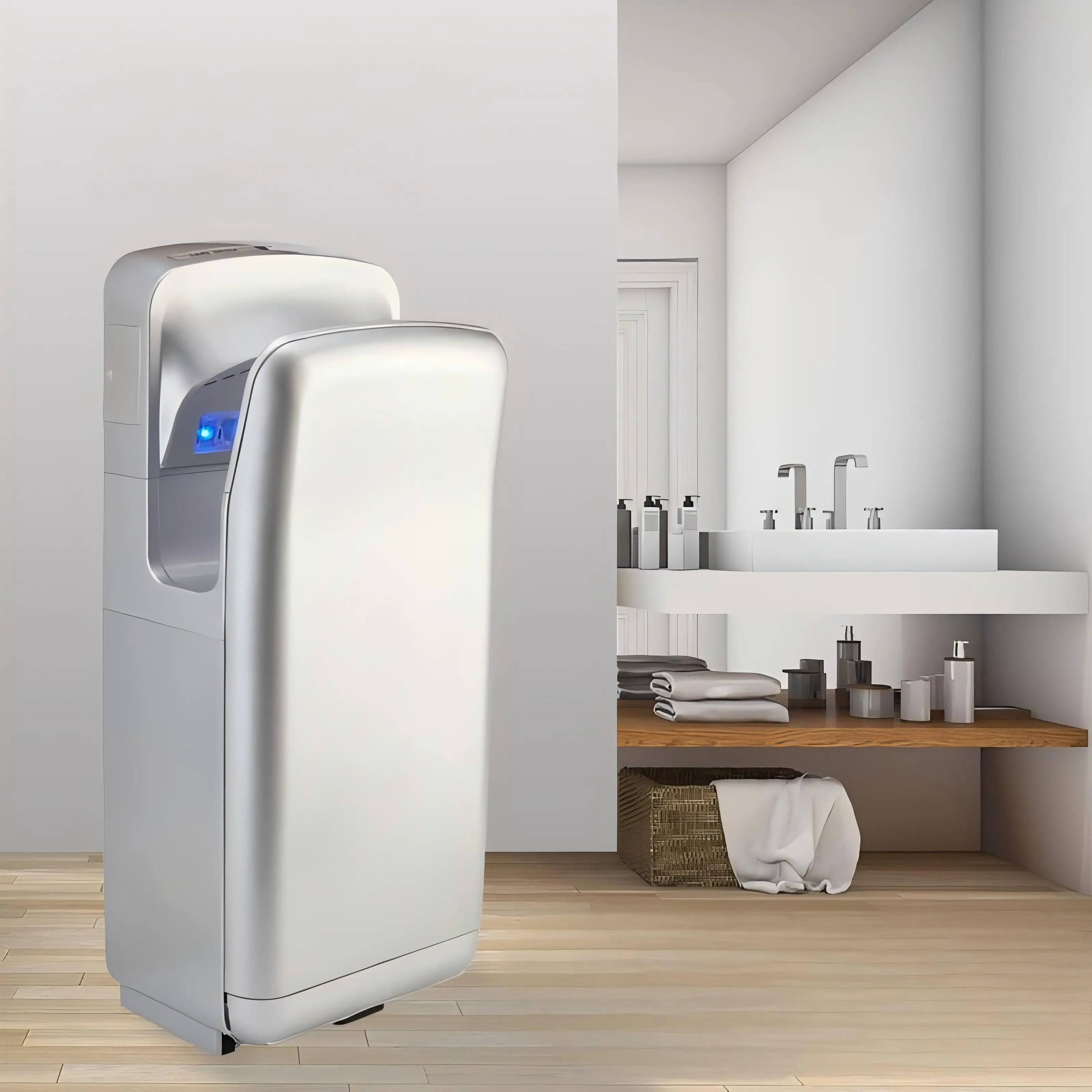 High-Speed 2000W Jet Touch Hand Dryer Modern Wall-Mounted Electric Machine 2-Year Warranty Hotel Home Use Silver Color