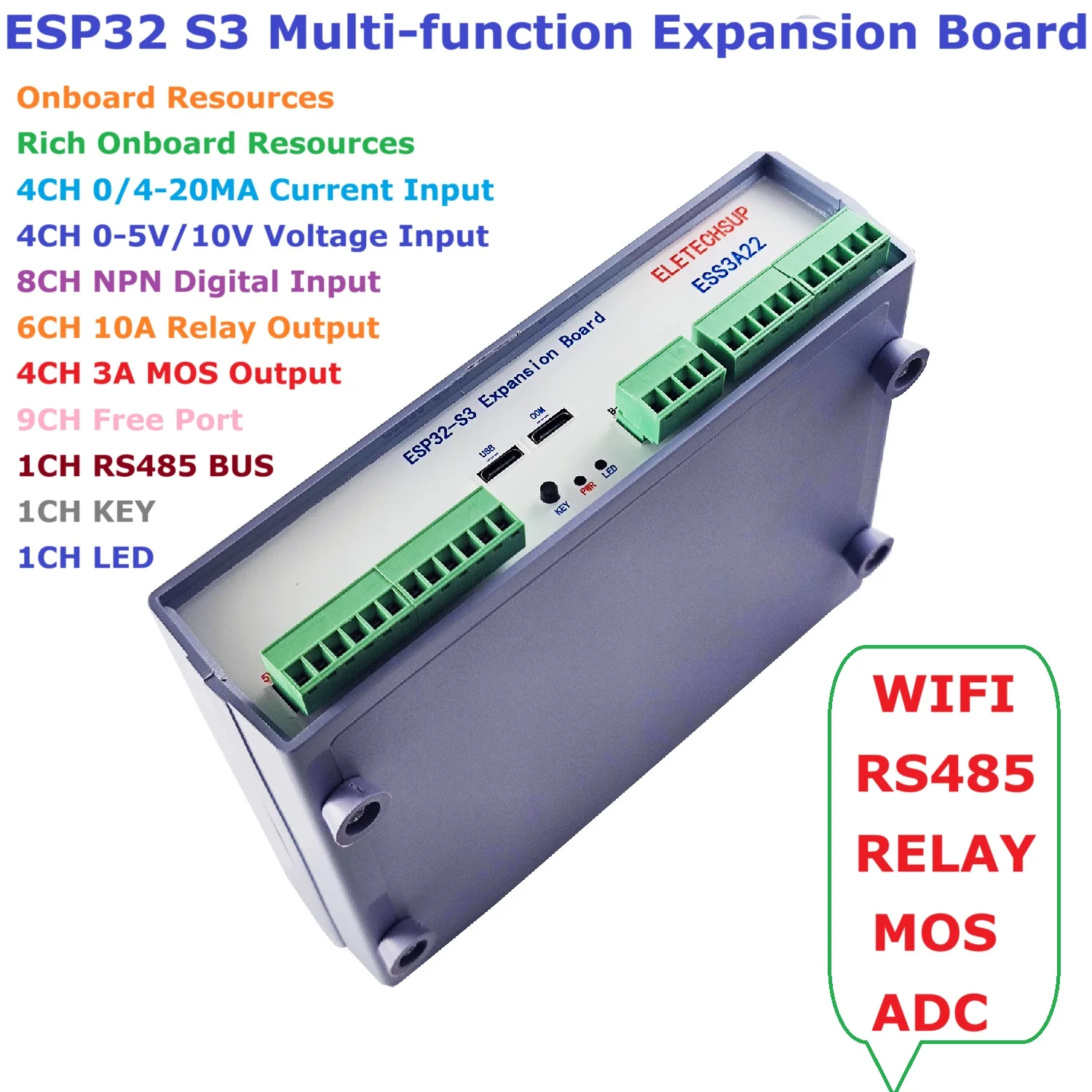 ESP32 S3 N8R2 N8R8 N16R8 Development Board with WIFI RS485 Main Control Box for IOT Applications