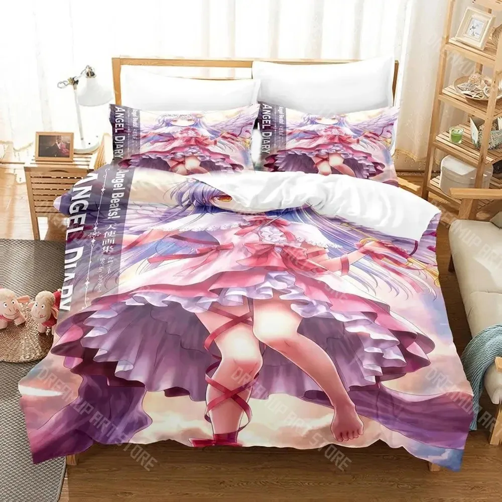 3D Printed Angel Beats Anime Bedding Set for Boys Girls Duvet Cover And Pillowcase Twin Queen King Full Single Double Sizes