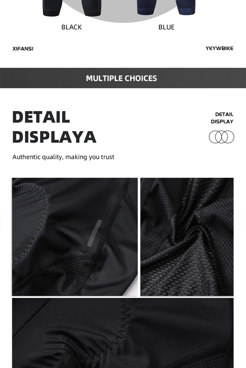 YKYW Männer 3/4 Radfahren Trägerhose 4-farbige Fahrradstrumpfhose Hosen Outdoor MTB Bike Shorts 7 Stunden Fahrt Gepolsterte elastische Schnittstelle – Detail 10
