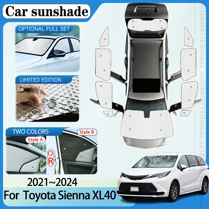 

For Toyota Sienna XL40 2021-2024 MK4 Accessories Car Visor Sunscreen Window Sunshade Sun Blind Cover Interior Part Windshield