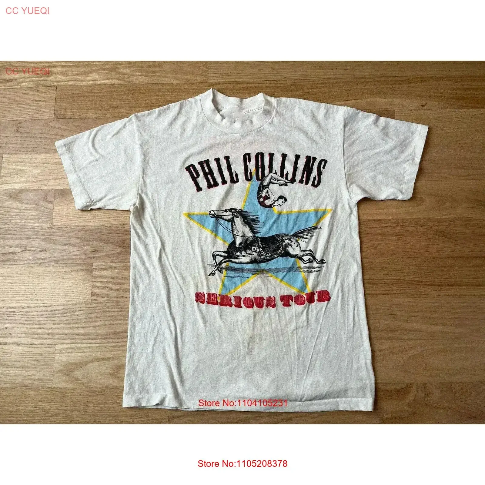 Phil Collins Serious Tour T-shirt en coton toutes tailles vintage lavé unisexe vêtements de créateur de mode haut pour un usage quotidien