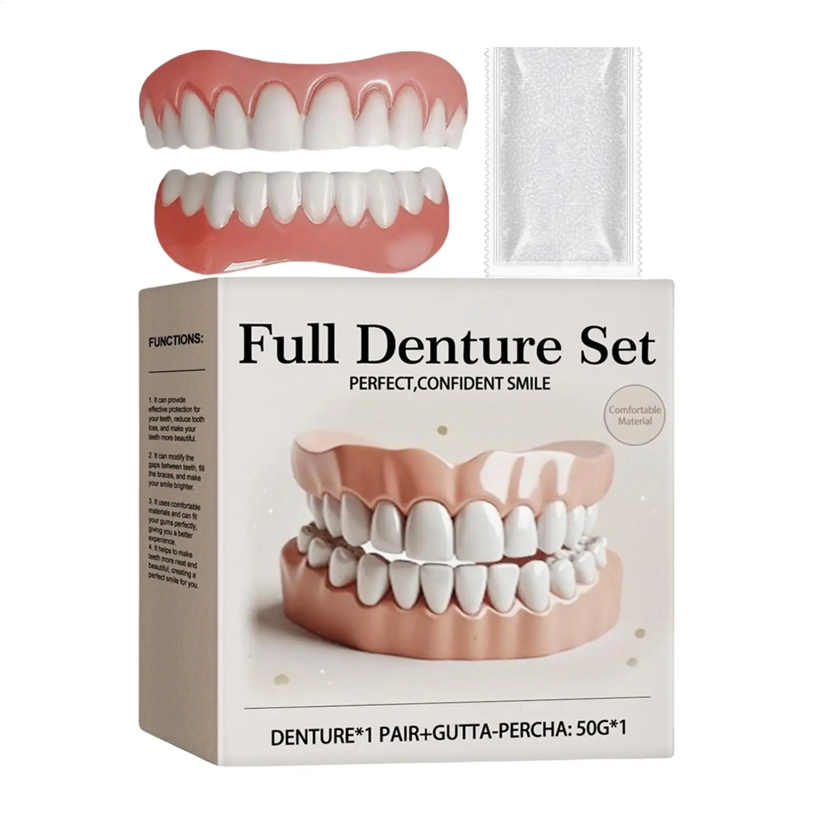 

Denture Silicone Kit Soft Denture Silicone Liners Denture Kit Soft Denture Kit Teeth Upper And Lower Set Fake Tooth Oral-Care