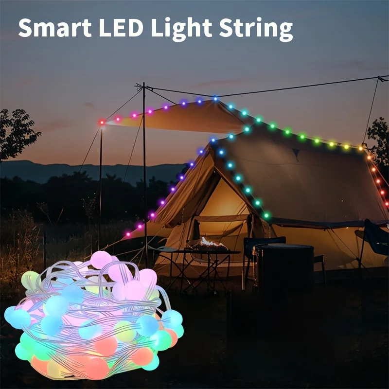 USB grande LED Bead LED String Light APP Sincronizzazione musicale, lucine che cambiano colore per decorazioni natalizie per feste interne ed esterne