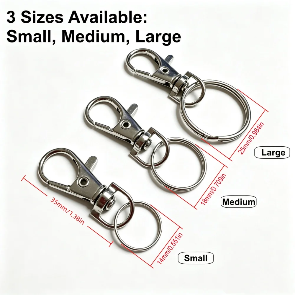 10-150 Sets Keychain Hooks with Key Rings,Metal Swivel Lobster Claw Clasps, for Keychain Clip Lanyard, Jewelry Making, Crafts