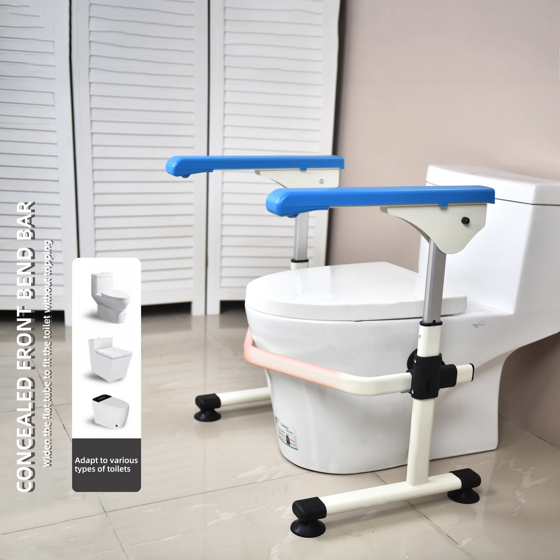2023 Bracciolo per WC seduto per bagno con portabici di sicurezza per WC per anziani di alta qualità