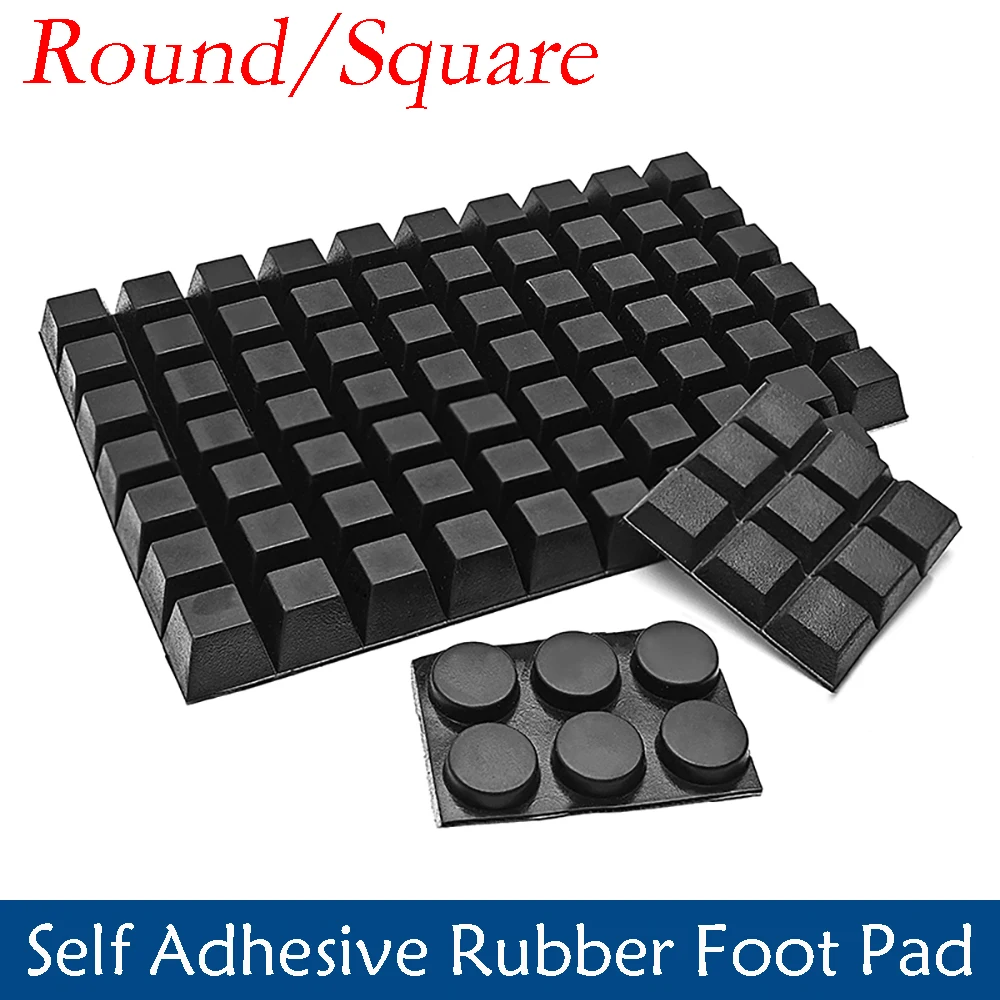 Rubber Furniture Feet Self-adhesive Anti-Slip Pads Round/Square For Protectors Notebook Calculator Table Damper Buffer Pad