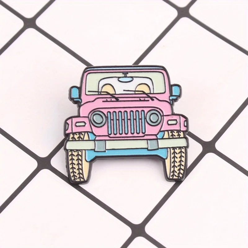 愛らしいピンクのジープ漫画エナメルピン - 擬人化された目を - Women'S Jeep Accessories のレビューと価格