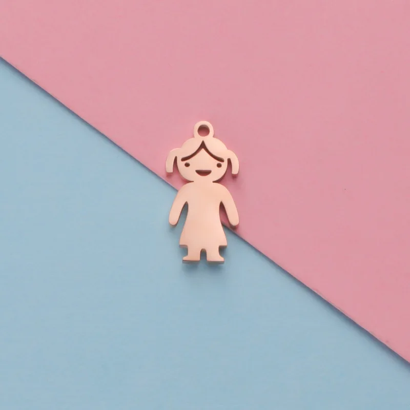 10 stks/partij Leuke Meisjes Jongens Charms Spiegel Polish Rvs Hanger Voor DIY Mode-sieraden Accessoires Groothandel