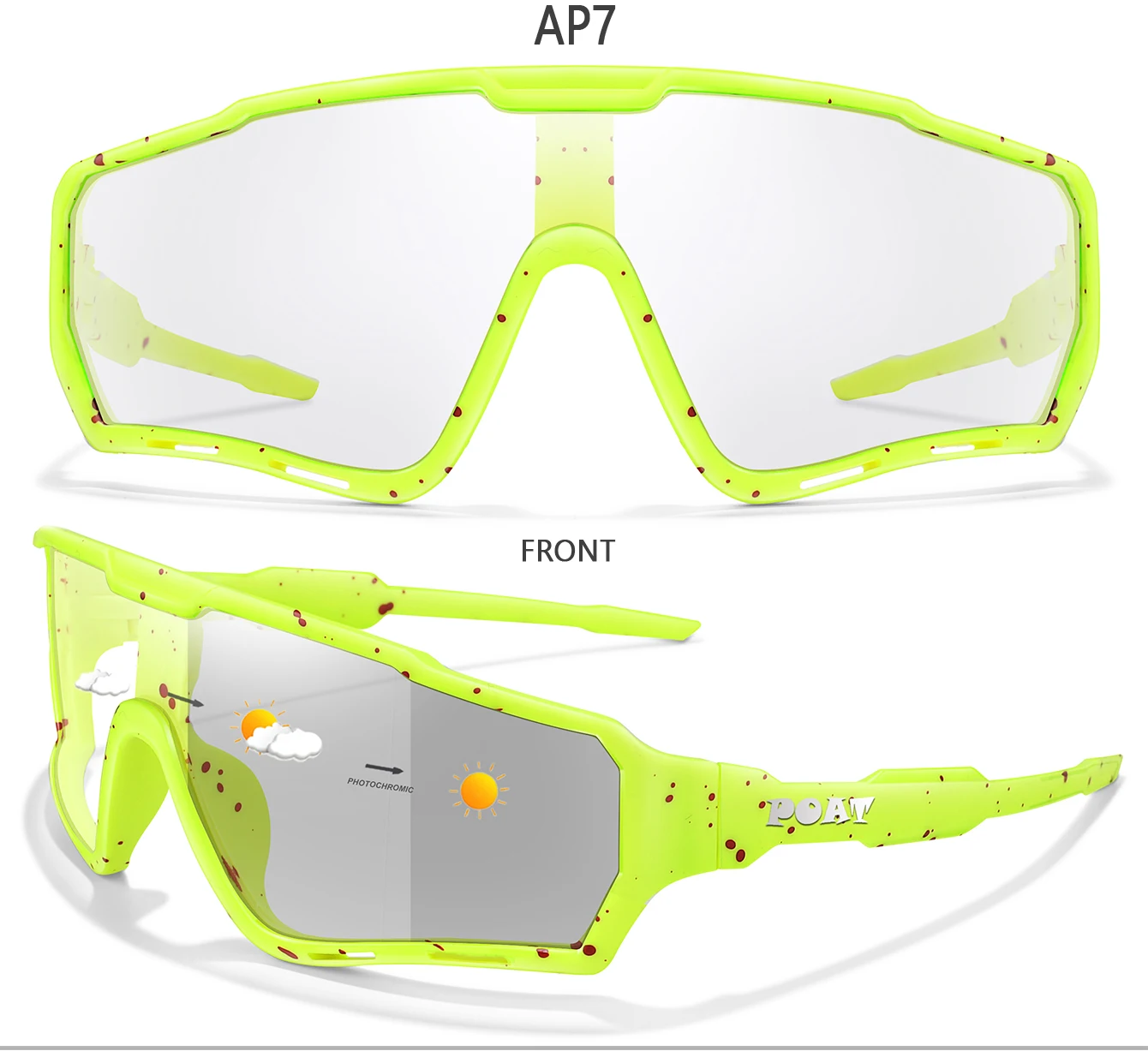 POAT Marke Motorrad Photochrome Winddicht Sonnenbrille Männer MTB Fahrrad Brillen Sport Radfahren Angeln Laufen Gläser – Detail 11