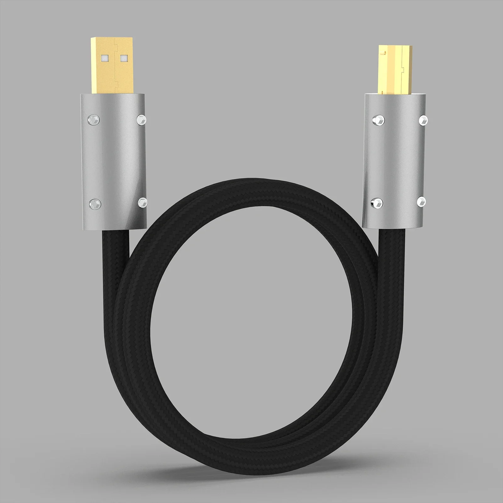 Monosaudio Hifi Pure Silver USB A-B cable 5Micro Gold plated for DAC Decoder Printer laptop USB2.0 Audio Cable