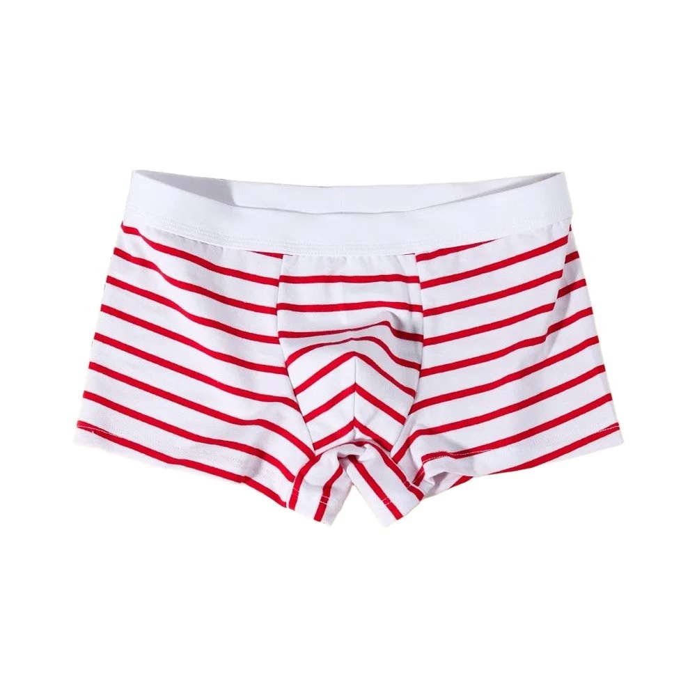 Men Fashion-Stripe Trunks Cott - Pouch Boxer Pouch 评论和价格