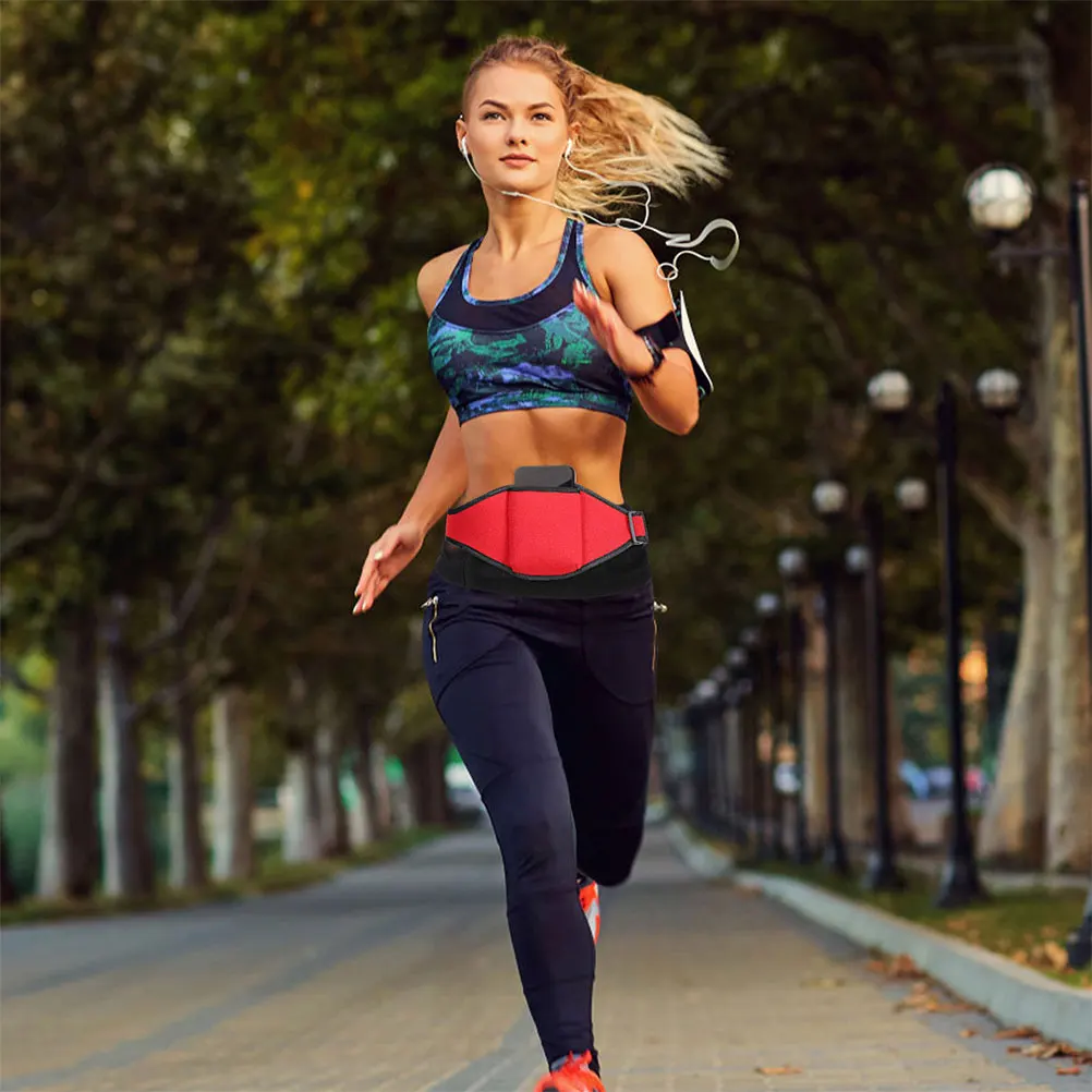 

2 Pcs Belt Running Wheat Bag Handheld Microphone Case Fitness Storage Holder Aerobics Pocket Mini Red