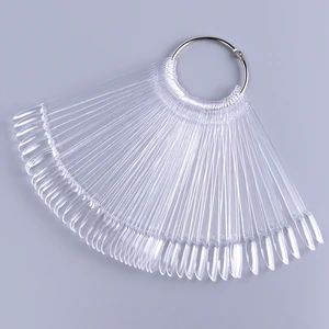 50 buah Tip Tampilan Kuku Palsu Bagan Warna Alam Bening Gaya Kipas Oval Cat Gel UV Swatch Menunjukkan Palet Alat Manikur Latihan 10 paku ular terlaris - №