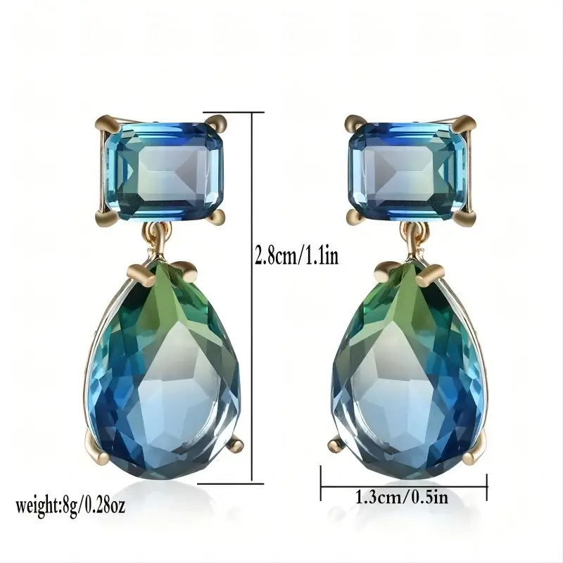 Trendy Cubic Zirconia Copper Drop Earrings For Women Girls Brown Crystal Pendant Earring Party Birthday Daily Jewelry