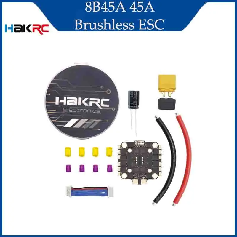 

HAKRC 45A 8B45A BLheli_S 2-6S 4In1 Brushless ESC DShot150/300/600 Double Hole Distance for FPV Racing Drone RC Tools