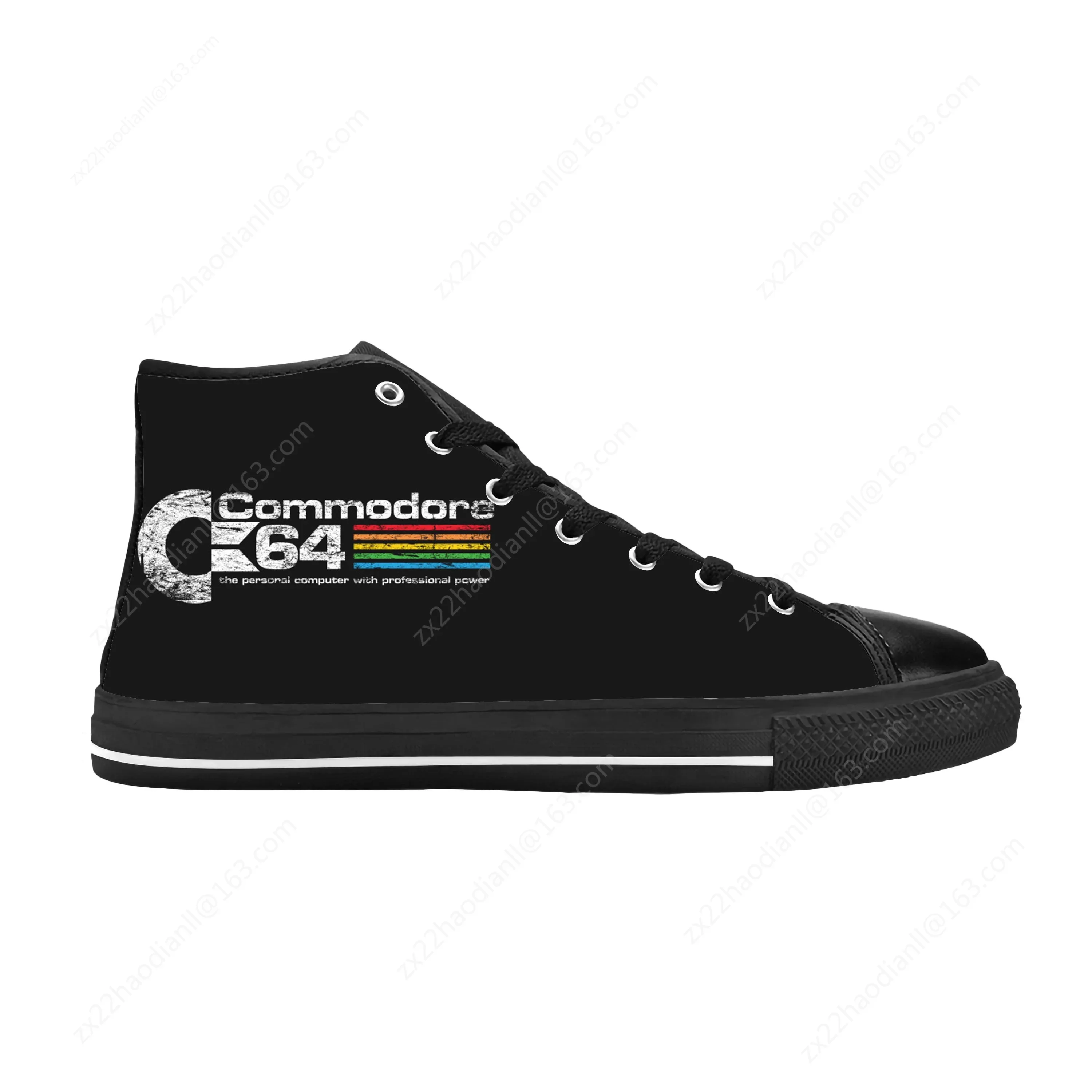 C64 COMMODORE 64 COMPUTER Game Rock Anime Cartoon Casual Cloth Shoes High Top Comfortable Breathable 3D Print Men Women Sneakers - Image 3