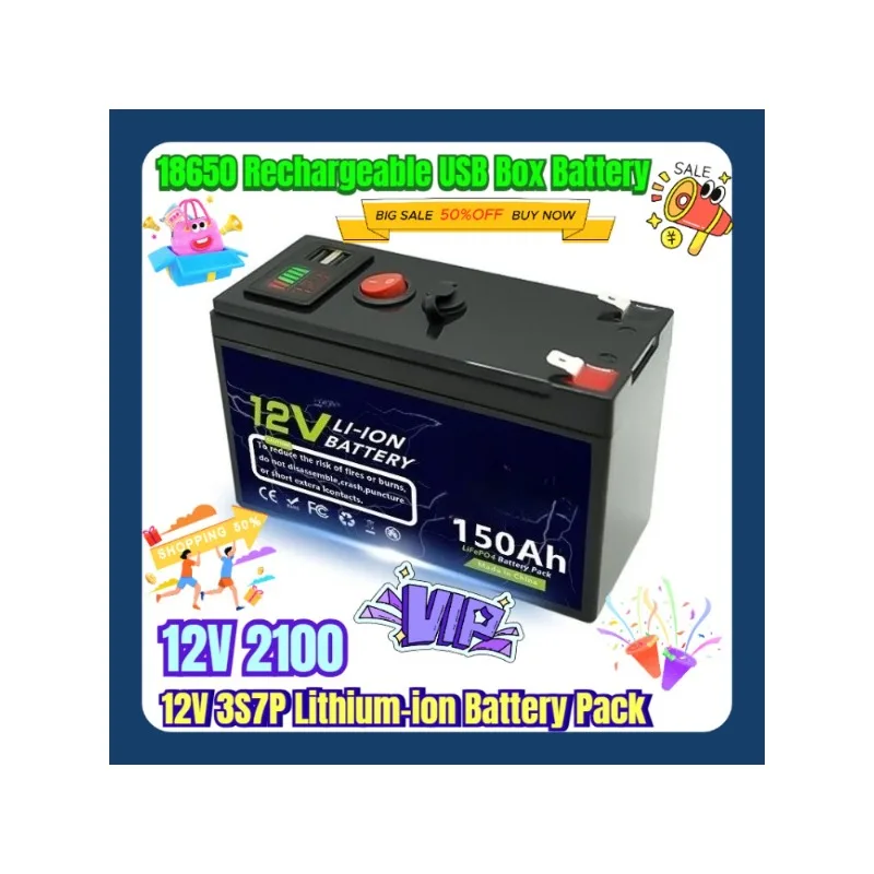 

12V 3S7P Lithium-ion Battery Pack 18650 Rechargeable USB Box Battery 12V 2100