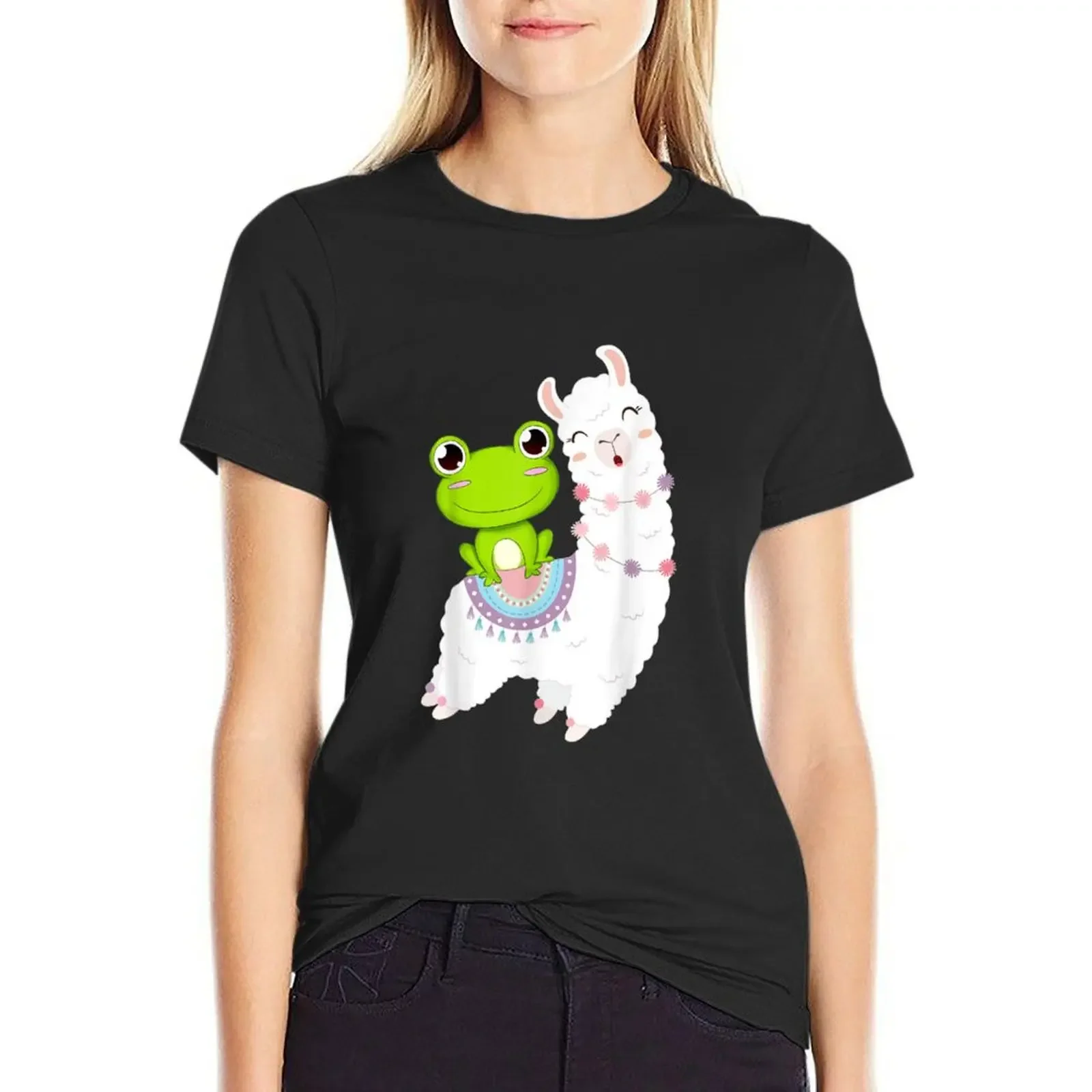 

Frog Riding Llama Funny Frog Cute Gift Ideas T Shirt T-shirt funny cute clothes graphics Womens graphic t shirts