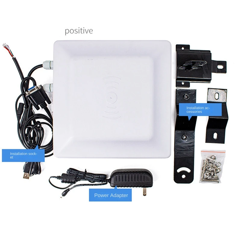 0-5M UHF Rfid Reader Long Range Built In 30Dbm Circular Antenna RS232/485 WG26/34 TCP/IP For Vehicle Management