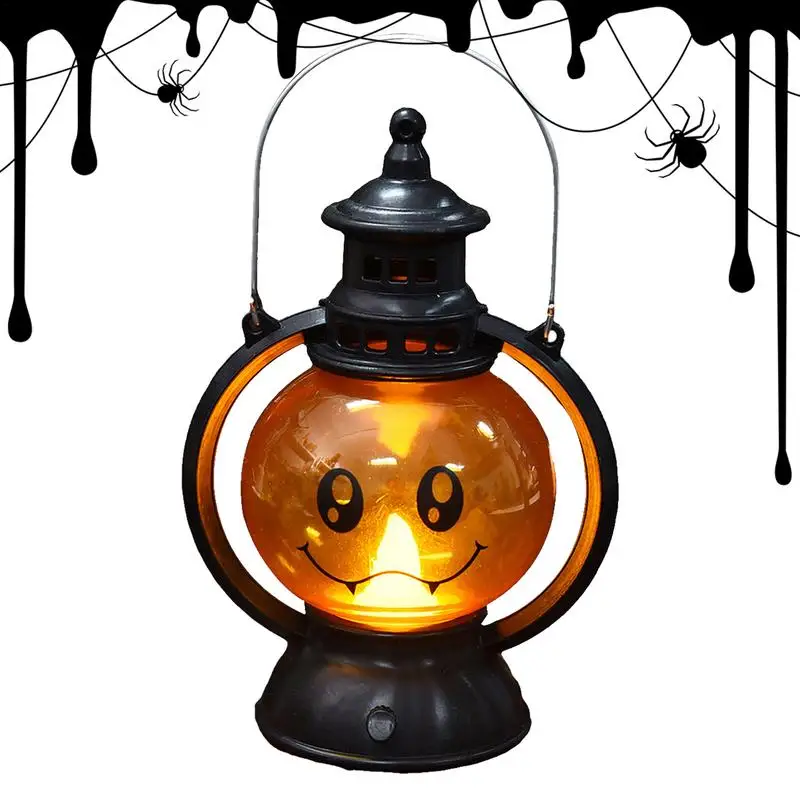 Lampa LED na Halloween Dynia Przenośna lampa Świeca Vintage Mała lampa naftowa Festiwal duchów Dekoracja domu Horror Rekwizyty Światło kucyka