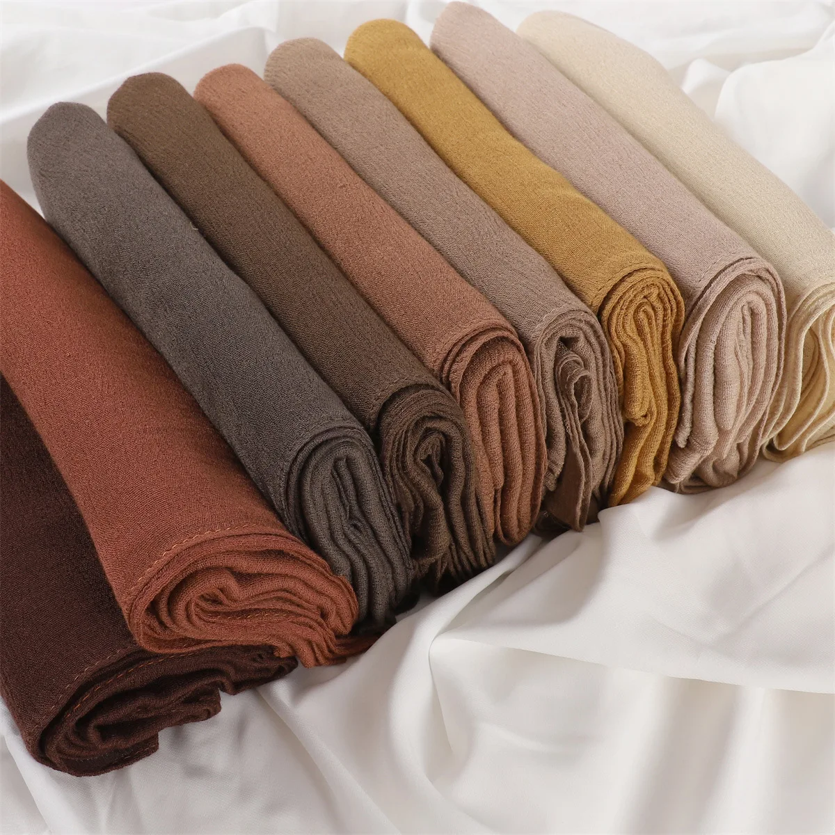 Women Elastic Knit Cotton Rayon Blend Head Scarf Light Weight Solid Color Muslim Wraps Shawl Soft Feeling Stretch Wrinkle Hijab