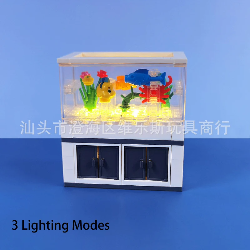 Compatible With LEGO MOC City Fish Tank Building Blocks Toys DIY Bricks Insect Animal Ornamental Kit Spider Scorpion With Led