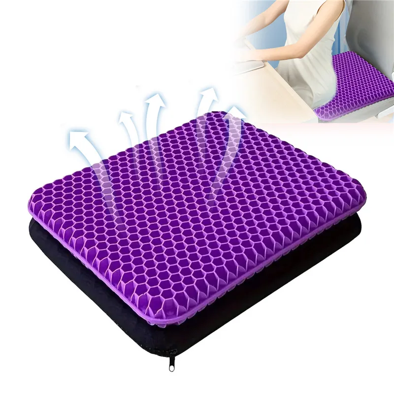 Cushion TPE Gel Cushion Honeycomb Egg Cushion Double Layer Square Office Breathable Chair Cushion Ice Pad Car Seat Cushion