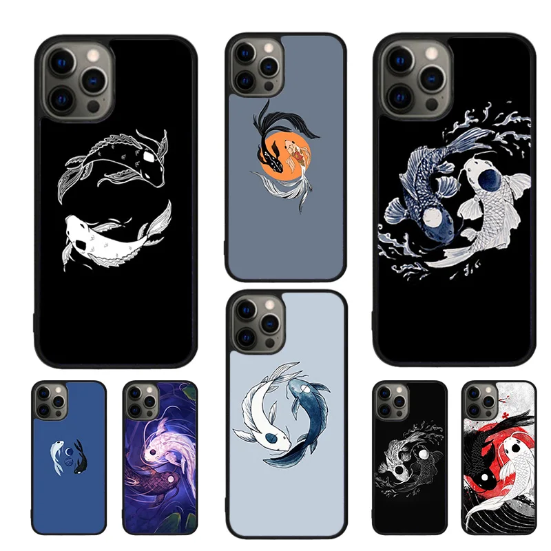 Koi Fish Yin Yang Cell Mobile Smartphone Cases For iPhone 16 15 14 12 13 mini 11 Pro MAX 6S 7 8 Plus SE2020 Coque Fundas