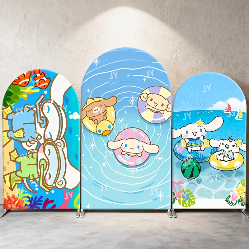

Cinnamoroll Sanrio Arch Backdrop Cover Summer Pool Float Ocean Cute Cartoon Birthday & Baby Shower Photo Booth Decor