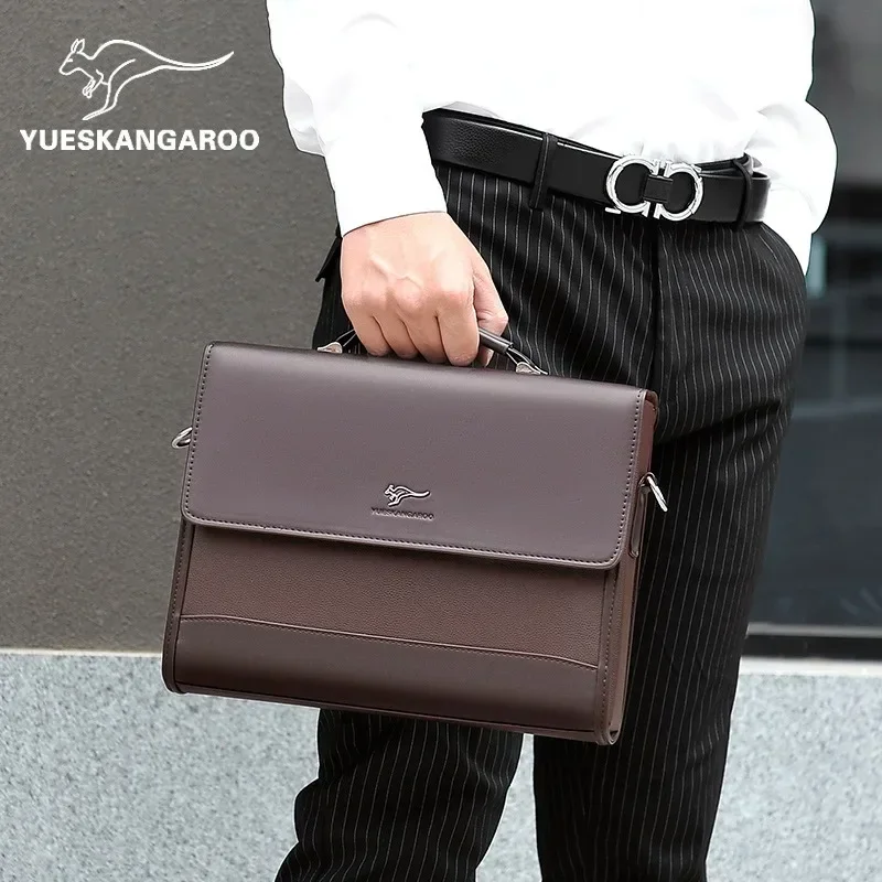 DUTRIEUX Business Leather Men Briefcase For Husband Shoulder Bag Man Laptop Briefcases Bags Large Capacity Men\'s Handbag