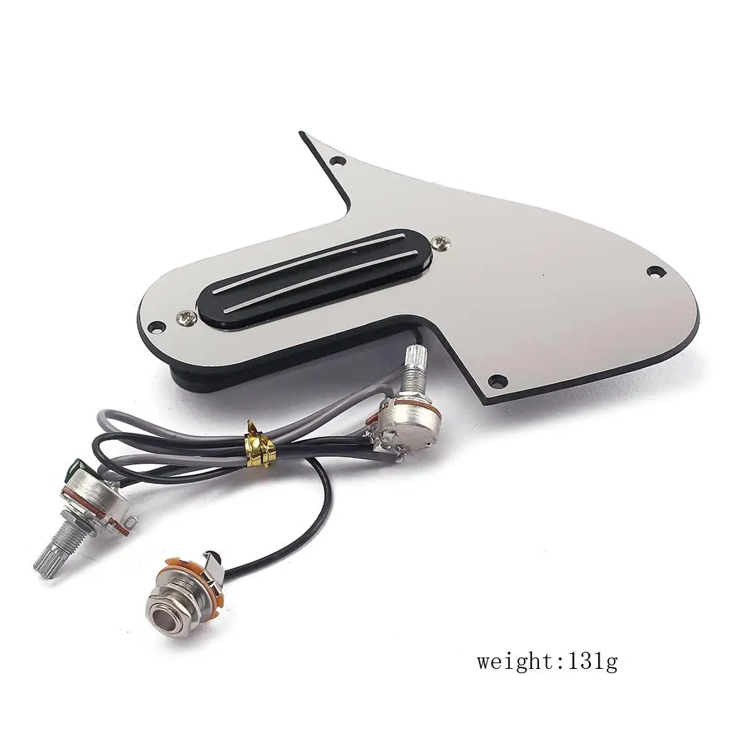 Prewired Mirror Surface Mandolin Guitar Pickguard Dual Rail Magnetic Pickup A500k B500k Potentiometers for Acoustic Electric Mod