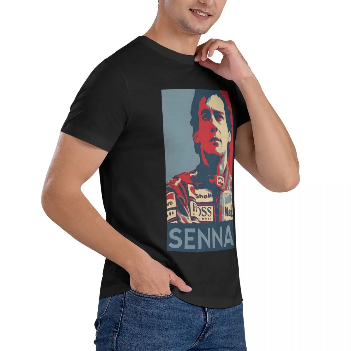 Casual Art T-Shirts Men Crew Neck Pure Cotton T Shirt Ayrton Senna Short Sleeve Tee Shirt 6XL Tops