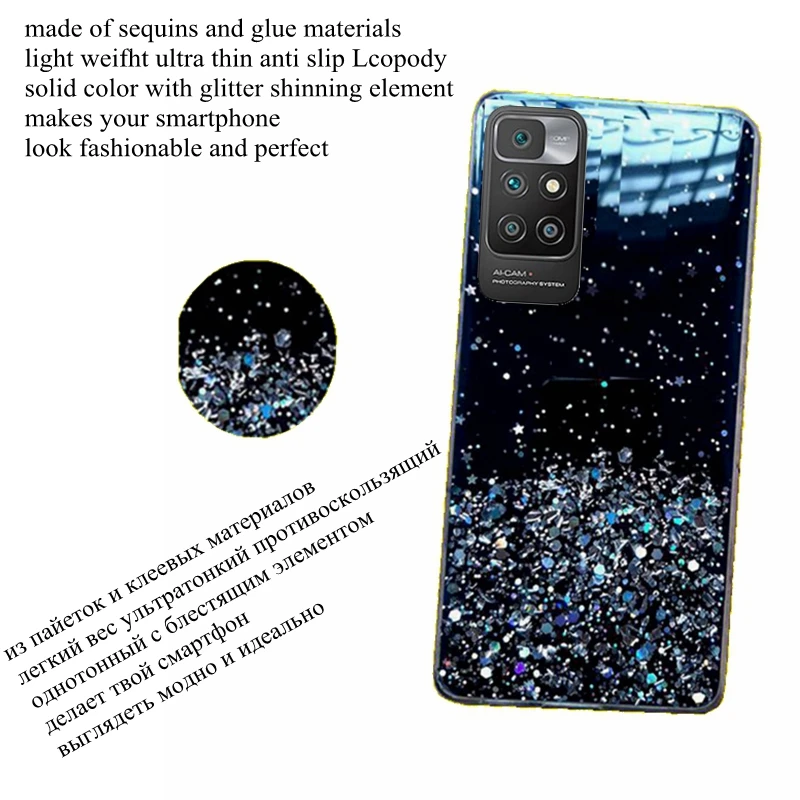 Glitter Phone Case For xiaomi redmi 10 Case Bling Glitter Soft Back Cover For xiaomi redmi10 cases for redmi 10 1 0 case