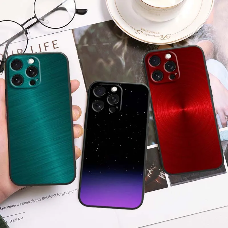 

Luxury Art Gradient Color Phone Case For Apple iPhone 17 16 16E 15 14 13 12 11 Air Pro Max Plus Black Soft Silicone Cover