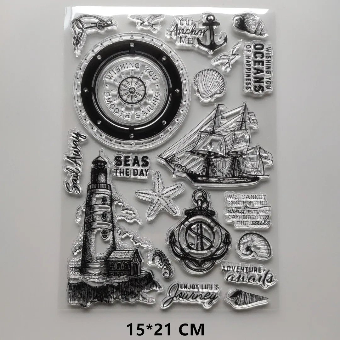 Drawing Board Clear Stamps DIY Scrapbooking Craft Supplies Silicon Sailboat Seal Photo Album ink pad Ship Boat Stamping