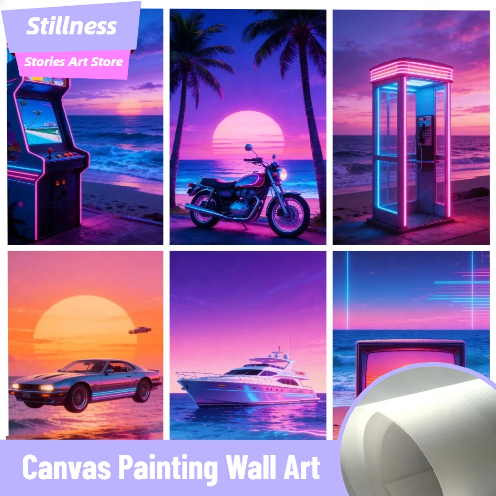 Hiroshi Nagai Vaporwave Japan Street Painting Calligraphy HD Canvas Poster living room bedroom bar aesthetic decoration