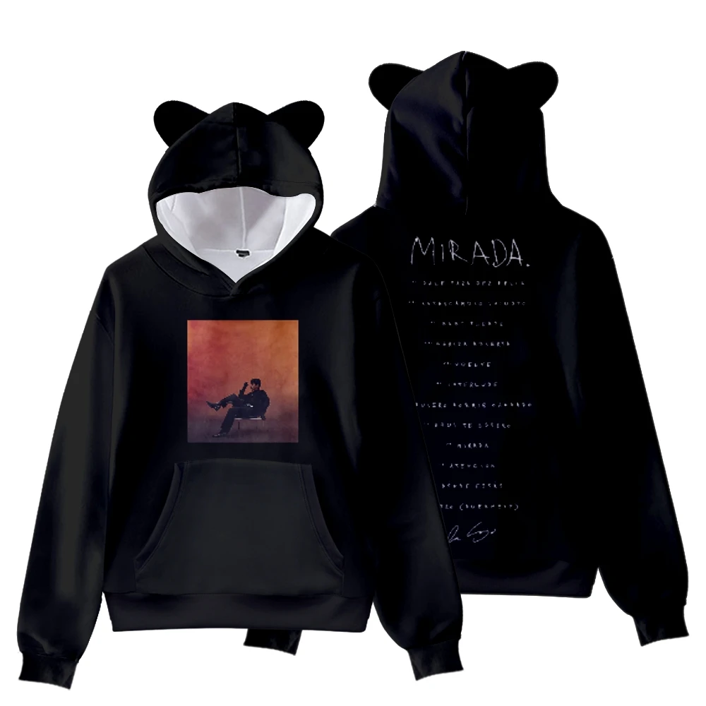 Ivan Cornejo Mirada Cat Ear Hoodie Unisex Hooded Sweatshirt Casual Long Sleeve Pullover Clothes