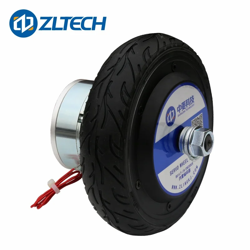 ZLTECH em codificador de baixa velocidade e alta estabilidade 6,5 polegadas 150W 24V 4A 150kg Carga 200RPM Motor de cubo elétrico DC sem escova com freio 5N.m