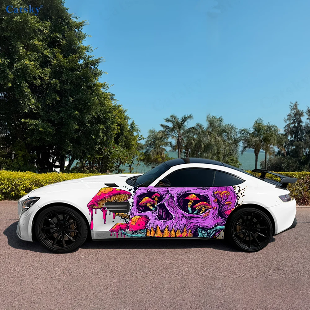 

Skeleton Mushroom Color Car Vinyl Wraps Decal Self-adhesive PVC Sticker Suitable for Trucks SUV Decoration Auto Accessories Gift
