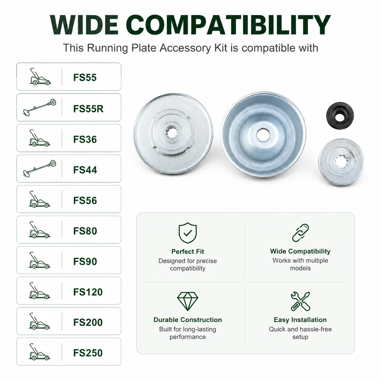 Rider Plate Thrust Washer Kit Compatible with Stihl FS90 FS120 FS200 FS250, OEM 4126 713 3100 4137 710 3800 Brush Cutter Parts