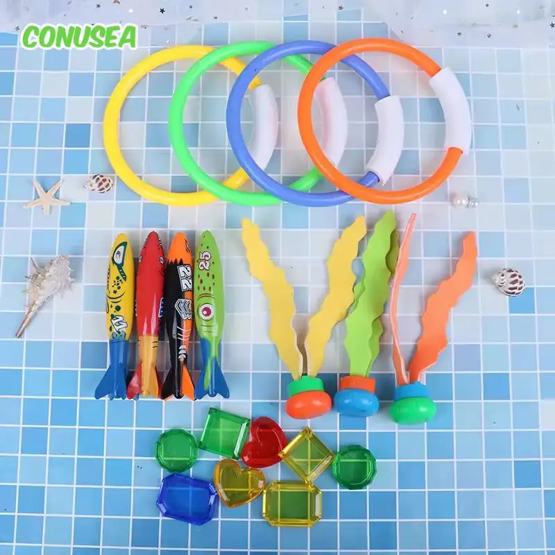 Diving Pool Toys Pool Games Accessories Rings Fish Underwater Swim Pool Game Dive Toy Sets Swimming Training Toys for Boys Girls