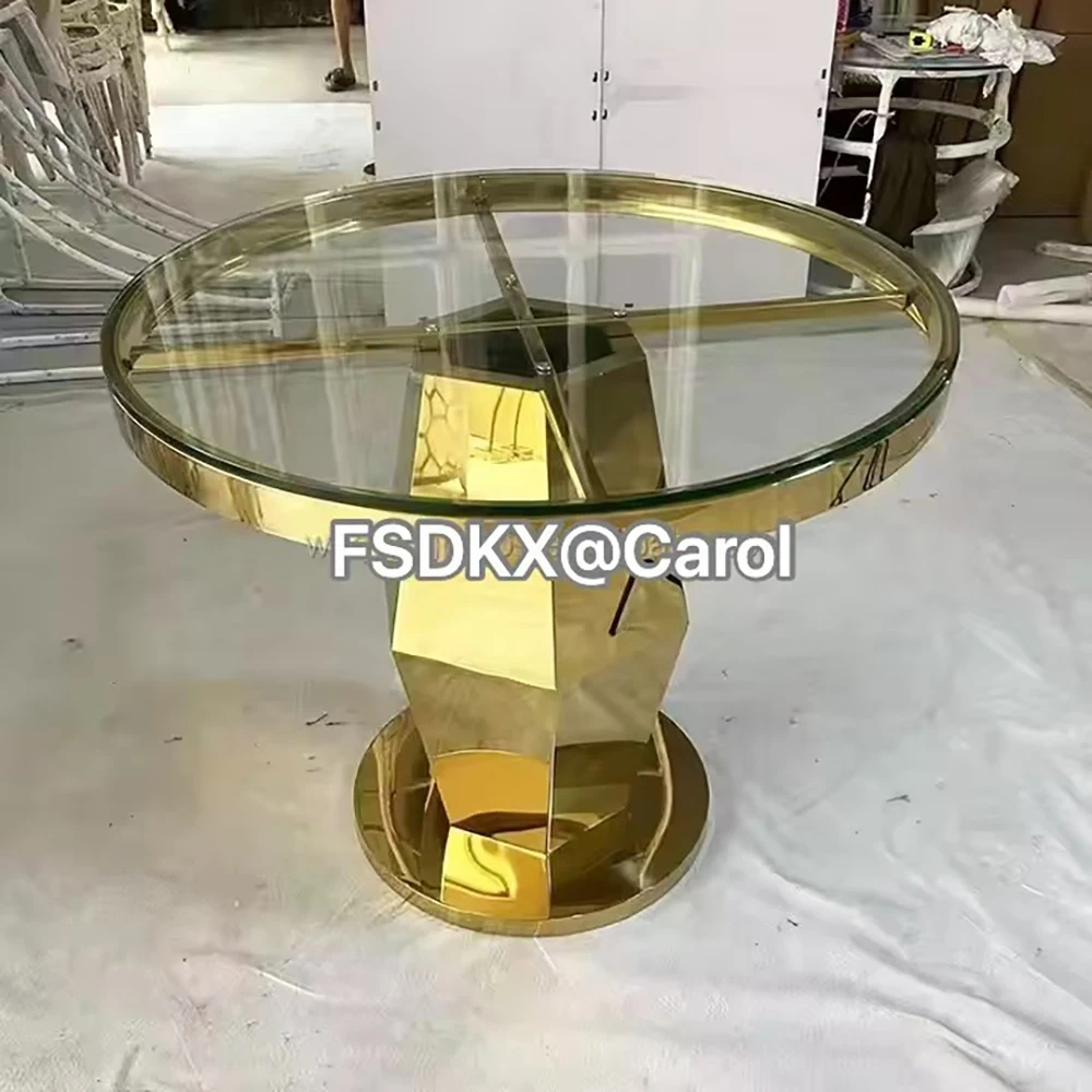 Wedding Birthday Party Shinny Gold Stainless Steel Dessert Table Cake Stands for Wedding Events