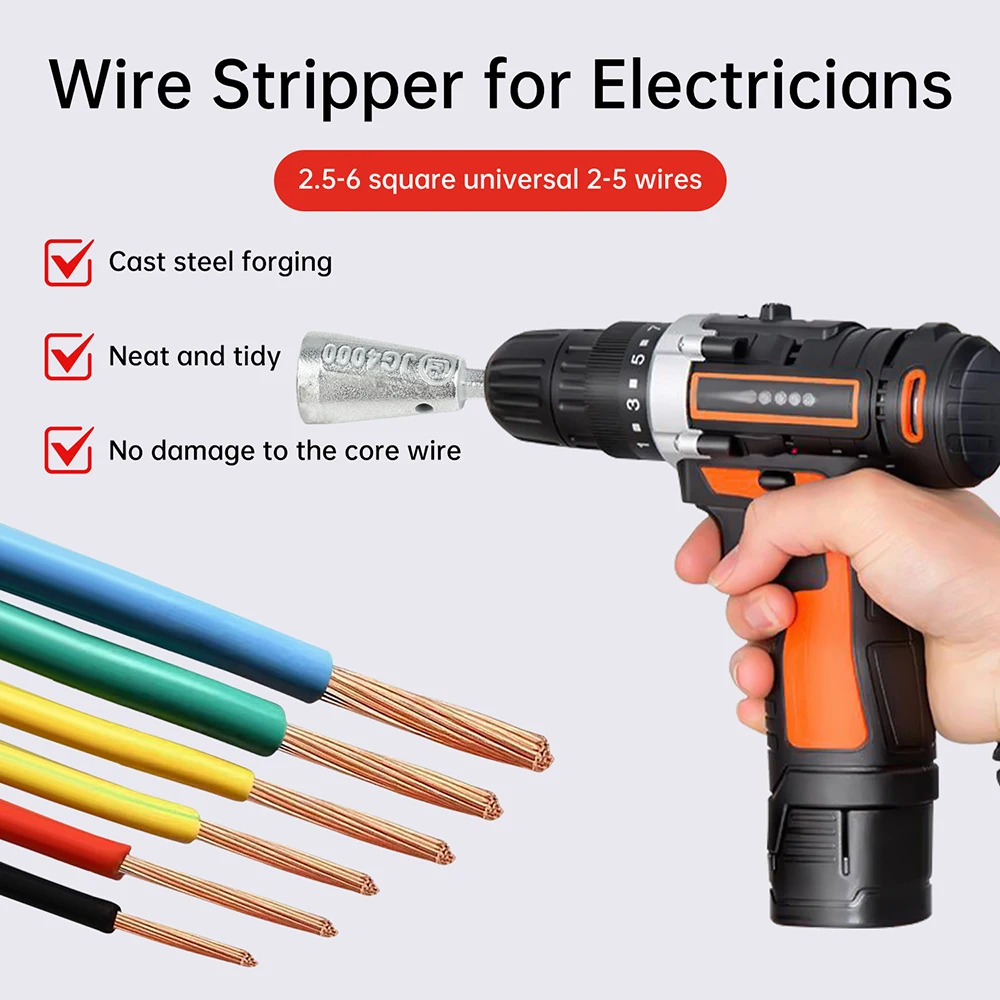 Strumenti per torcere il filo Artefatto per elettricisti twister rapidamente per driver di trapani elettrici Dispositivo per cavi con connettore intrecciato Multi-strumento