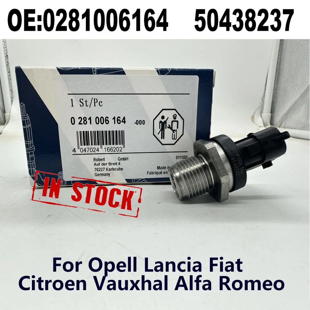 

New 0281006164 Fuel Rail Pressure Sensor 55230827 50438237 For V-AUXHALL O-PEL S-UZUKI P-EUGEOT Citroenn