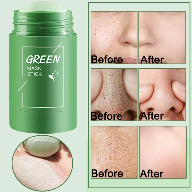 Green Tea Cleansing Solid Face Mask Stick Cleans Pores Remove Acne Blackhead Oil Control Moisturizing Beauty Skin Care