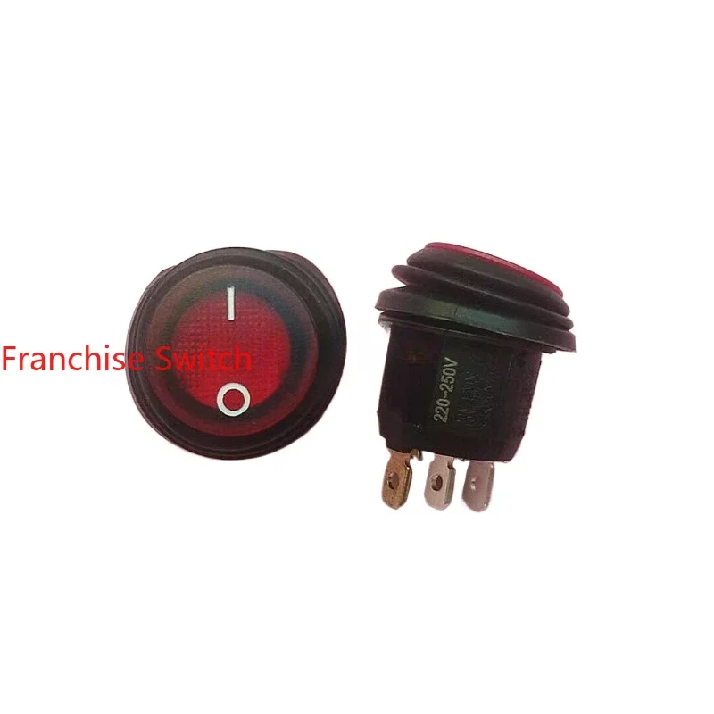 

10PCS opening 20MM round red light tripod waterproof boat switch 10A with certification R13-112B8