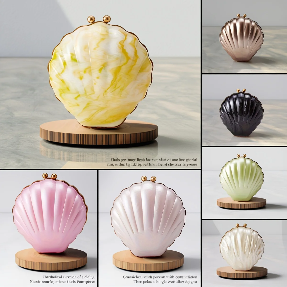 

New Wedding Bridal Small Clutch Bag Women's Luxury Designer Party Nightclub Trend Shell Purse Pearlized Acrylic Evening Handbag